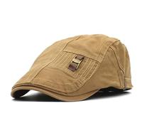 SOYNIA Boinas Sombreros para Hombre Y Mujer Gorra Retro Boina De Algodón Sombrero De Anciano Sombrero Delantero Caqui Ajustable