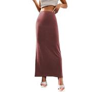 SOYNIA Faldas Mujer Media Falda De Mujer Falda A La Cadera De Mujer Color Puro Y Vestido Tobillero XXL Rosa