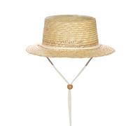 SOYNIA Sombrero Canotier Blanco De Diseñador con Cordón Y Correa para La Barbilla Sombreros De Paja para Niños Sombrero para Padres E Hijos Sombreros De Playa para Niñas Y Niños Adultos 57 Cm Blanco