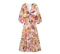 SOYNIA Vestidos De Fiesta Vestido De Popelín Estampado A La Moda con Cuello En V Y Manga Larga para Mujer Vestido Informal Vestidos Elegantes La