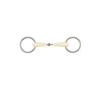 Soyo Bocado de 2 Anillos para Caballo Desmontable de una Sola articulación Happy Mouth Ribbed