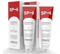 SP-6 Probiotic Whitening Pasta dentífrica para blanquear los dientes y aliento fresco, 6 probióticos fórmula para encías saludables, sin flúor, sabor fresco a menta, 145 ml (2 paquetes) (2)