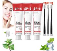 Sp-6 Ultra Whitening, Sp 6 Ultra Whitening Pasta de dientes blanqueadora con probióticos, pasta de dientes iluminadora, Probiotic Brightening Toothpaste, Deep Cleaning Care Toothpaste (3sets)