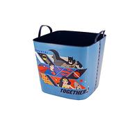 SP Berner - Capazo Plastico Multiusos con Diseño de La Liga de la Justicia - Color Azul - Capacidad 25L