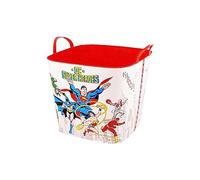 SP Berner - Capazo Plastico Multiusos con Diseño de La Liga de la Justicia - Color Blanco - Capacidad 25L