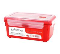 SP Berner Hermético SUPER LOCK MICRO 1,9 L., apto para cocinar al vapor en el microondas, ideal transporte y almacenamiento de alimentos, cierre clip, válvula y anillos de silicona