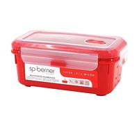 SP Berner Hermético SUPER LOCK MICRO 1 L., apto para cocinar al vapor en el microondas, ideal transporte y almacenamiento de alimentos, cierre clip, válvula y anillos de silicona