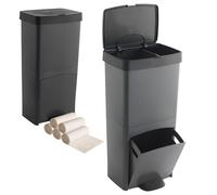 Ack Cubo Reciclaje 70l Vertical, 2 Compartimentos, Incluye 20 Bolsas: 10l