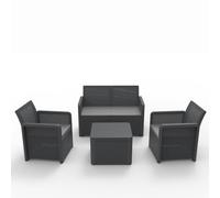 SP Berner - Set de Muebles de Jardín y Terraza Nassau Confort - Sofá 2 Plazas, 2 Sillones y Mesa de Centro - Fabricado en España con Plástico Reciclado