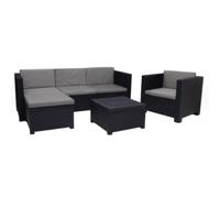 SP Berner - Set MANHATTAN Grafito para Exterior - Sofá L 3 Plazas