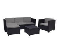 SP Berner - Shaf - Manhattan | Set Muebles de Salon Exterior - Conjunto Muebles Jardin Exterior 5 Plazas | Fabricado en España con Materiales Reciclados - Color Grafito