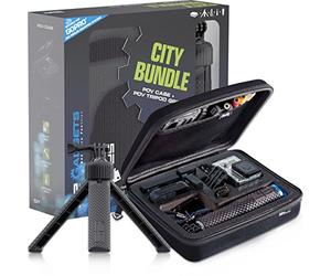 Sp Gadgets City Bundle - Maleta de protección y un trípode para Fijar GoPro, Negro