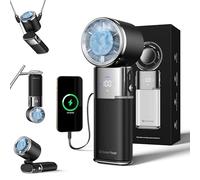 SP Space Player Ventilador portátil refrigerante-9000mAh Ventilador de Mano, recargable portátil con cable Type-C, pantalla LED con 100 niveles de velocidad continua, ángulo ajustable 135°- Negro