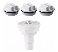 SP1022C - Kit de 4 conectores de línea de retorno y cubiertas de sellado para albercas enterradas Hayward SP1026D para albercas enterradas, spa, protección contra congelación, color blanco