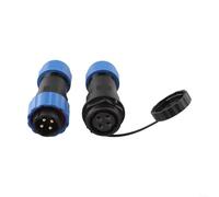SP20 IP68 - Conector de aviación impermeable macho y hembra con carcasa termoplástica PA66 y aislante PP S para uso a altas temperaturas (4 pines)