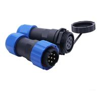 SP20 IP68 - Conector de aviación impermeable macho y hembra con carcasa termoplástica PA66 y aislante PP S para uso a altas temperaturas (7 pines)