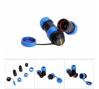 SP21 Conector de Enchufe de aviación Impermeable IP68, Cable de zócalo en línea de 7 Pines para Luces al Aire Libre, 2/3/4/5/7/9/12 Opciones de alfiler, Conector eléctrico (2PIN)