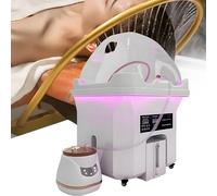 Spa Capilar Japones Lavacabezas Premium con Cascada y Depósito de Agua 60 L & LED 7 Colores | Equipo Cabezal Spa Portátil para Salón&Hogar | Head Spa con Tanque de Desechos 20 L & Ruedas con Freno