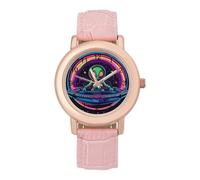 Spa-ce Alien - Reloj de pulsera para mujer, elegante, analógico, de cuarzo, correa de piel