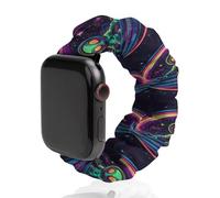 Spa-ce Alien Scrunchie - Correa de repuesto elástica suave compatible con Apple Watch, 38mm/40mm, Acero inoxidable, No es una piedra preciosa