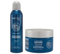 SPA Freshness Set de cuidado v(2 piezas) | Gel de ducha espumoso (200 ml) y crema corporal Nourishing (250 ml) con eucalipto y menta, set de regalo de bienestar vigorizante para hombre y mujer