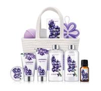 Spa Gift Baskets for Women - Body & Earth 11pcs Lavender Gift Sets with Bubble Bath Shower Gel Body Lotion Birthday Gifts for Women Spa