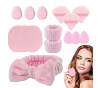 Spa Headband and Wristband Set, Foundation Sponges Kit, Soft Skin Care Hair Accessories for Face Washing, Comfortable Wristbands and Headband for Makeup Supplies, Beauty Routine