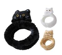 Spa Headband, Cute Face Wash Headband, Plush Animal Hair Band, Soft Flannel Design, Comfortable and Lightweight, Ideal for, Makeup, Beauty Parties, 1.97 X 7.09 Inches