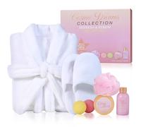 Spa Luxetique Robe and Slippers Spa Set Women, Christmas Gifts for Women, 6pcs Flannel Soft Bath Robe, Bath and Body Works Bath Sets with Slippers, Bo