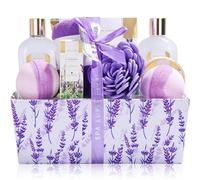 Spa Luxetique Set de Baño y Ducha, Set de 12 Regalos para Mujer a Lavanda，Set de Spa para Hogar, Incluye Gel de Ducha, Baño de Burbujas, Aceite de Masaje, Bomba de Baño, Regalos Originales para Mujer