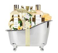 SPA LUXETIQUE - Set de Belleza para Mujer 8 piezas Regalo de Cumpleaños Set de Baño Perfumado de Vainilla con Bañera Deco, Set de Spa, Set de Bienestar para Mujer