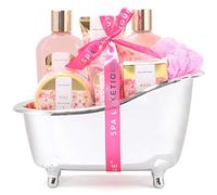 SPA LUXETIQUE Set de Bienestar para Mujer - 8pcs Rose Scented Bath Gift Set para Mujeres, Regalo de Cumpleaños Set de Belleza con Bañera Deco, Regalos de Navidad, Regalos de Año Nuevo