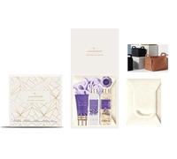 SPA LUXETIQUE Set de regalo de baño para mujeres - Set de cuidado de bolsas de fieltro lavanda con 6 piezas, en tamaño de viaje, gel de ducha, loción corporal, baño de espuma, crema de manos, bolsa de