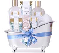 Spa Luxetique Spa-Gift-Set 8PC Jasmin Baño con aceite esencial, Pamper-Gift-Sets para mujeres, Mamá regalos, Wellnes regalos para mujeres Regalo del día de la madre