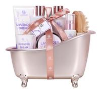 SPA LUXETIQUE WORLD - Regalos para mujeres, Spa Luxetique, paquete de 8 unidades para el cuidado corporal de lavanda, regalos para mujeres con gel de ducha de burbujas