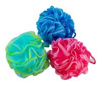 Spa Savvy Juego de 3 esponjas de ducha con ventosas para hombres y mujeres, accesorios de baño exfoliantes, multicolor