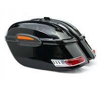 SPAAN Alforjas laterales rígidas para moto, color negro brillante, ABS para moto custom, 50 litros, x2 con soportes