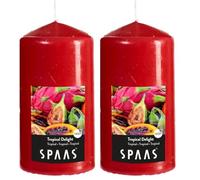 Spaas 0004800.006 Vela Pilar Cilindro 80, 65 Horas-Tropical Delight, Varios, Rojo Vivo, D 80 mm x H 150 mm, 550 (Paquete de 2)