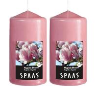 Spaas 0004800.174 Vela Pilar Cilindro 80, 65 Horas-Magnolia Blossom, Cera de parafina, Rosa Envejecida, D 80 mm x H 150 mm (Paquete de 2)