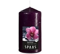 Spaas 0004800.184 Vela Pilar Cilindro 80, 65 Horas-Wild Orchid, Madera, Berenjena, D 80 mm x H 150 mm, 600