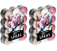 Spaas 0338331.999 24 Velas aromáticas de Colores Surtidos, ± 4,5 Horas-Magnolia Blossom, Cera de parafina, Aluminio Taza, Rosa Envejecida, D 39 mm x H 16 mm (Paquete de 2)