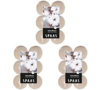 Spaas 12 Velas aromáticas, Cera de parafina, Taza de Aluminio, Beige, D 58 mm x H 24 mm (Paquete de 3)