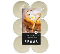 Spaas 12 Velas aromáticas, Cera de parafina, Taza de Aluminio, Crema, D 58 mm x H 24 mm