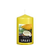 Spaas 12 Velas cilíndricas perfumadas de 60/100 mm, ± 25 Horas, cítricos del Sur