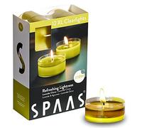 Spaas 12 Velas de té con Aroma a parafina Transparente, plástico, Amarillo otoño, 57 mm de Profundidad x 28 mm de Altura