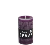 Spaas 12 Velas rústicas sin Perfume, Cera de parafina, Berenjena, 48 mm de diámetro x 80 mm de Alto