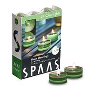 Spaas 24 luces perfumadas, velas de té en taza transparente, 4,5 horas, calentamiento del corazón