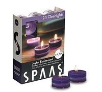 Spaas 24 Velas perfumadas en Taza Transparente, ± 4,5 Horas, Cera de parafina, Vaso de plástico, Berenjena, Joyful Excitement