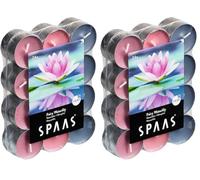 Spaas - 24 Velas aromáticas de Colores Surtidos, ± 4,5 Horas - Fairy Waterlily 0338337.999 D 39 x 16 mm Gris/Azul (Paquete de 2)