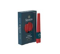 Spaas - 8 paquetes de 2 velas elegantes rústicas para cena, 6,5 h, rojo